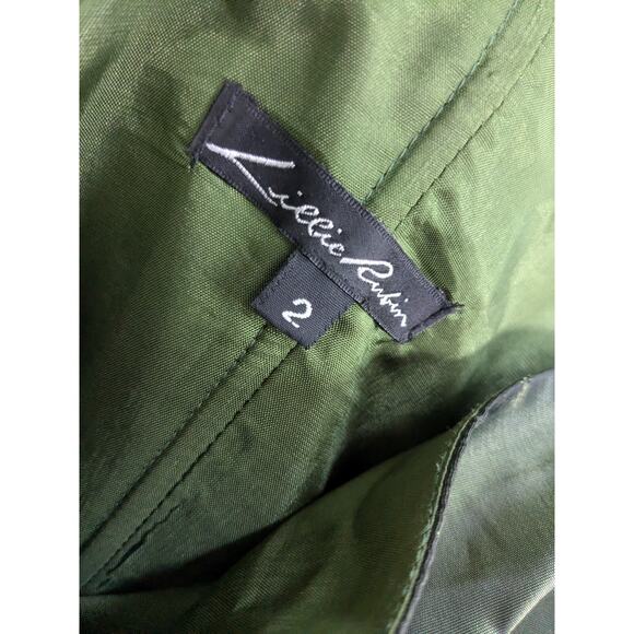 Vintage Rubin Prom Dress Maxi Gown 2 Green Ruffle Y2K Fairy Glam One Shoulder - Picture 10 of 14